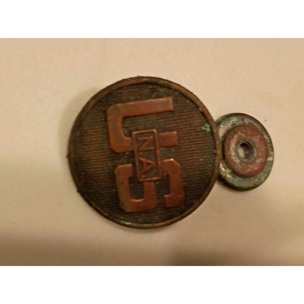 U.S. Army WWII Brass U.S. NA(National Army)  Pin-On Insignia